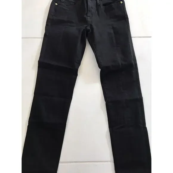 Frame Le Skinny de Jeanne Stretch Slit Front Denim Jeans Film Noir - Picture 6 of 11